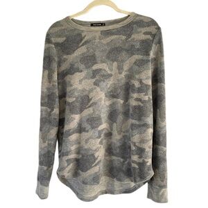 Army Print Gray Knit Sweater